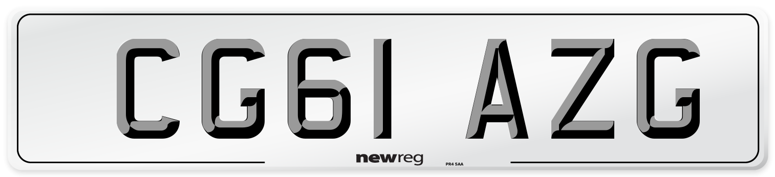 CG61 AZG Number Plate from New Reg